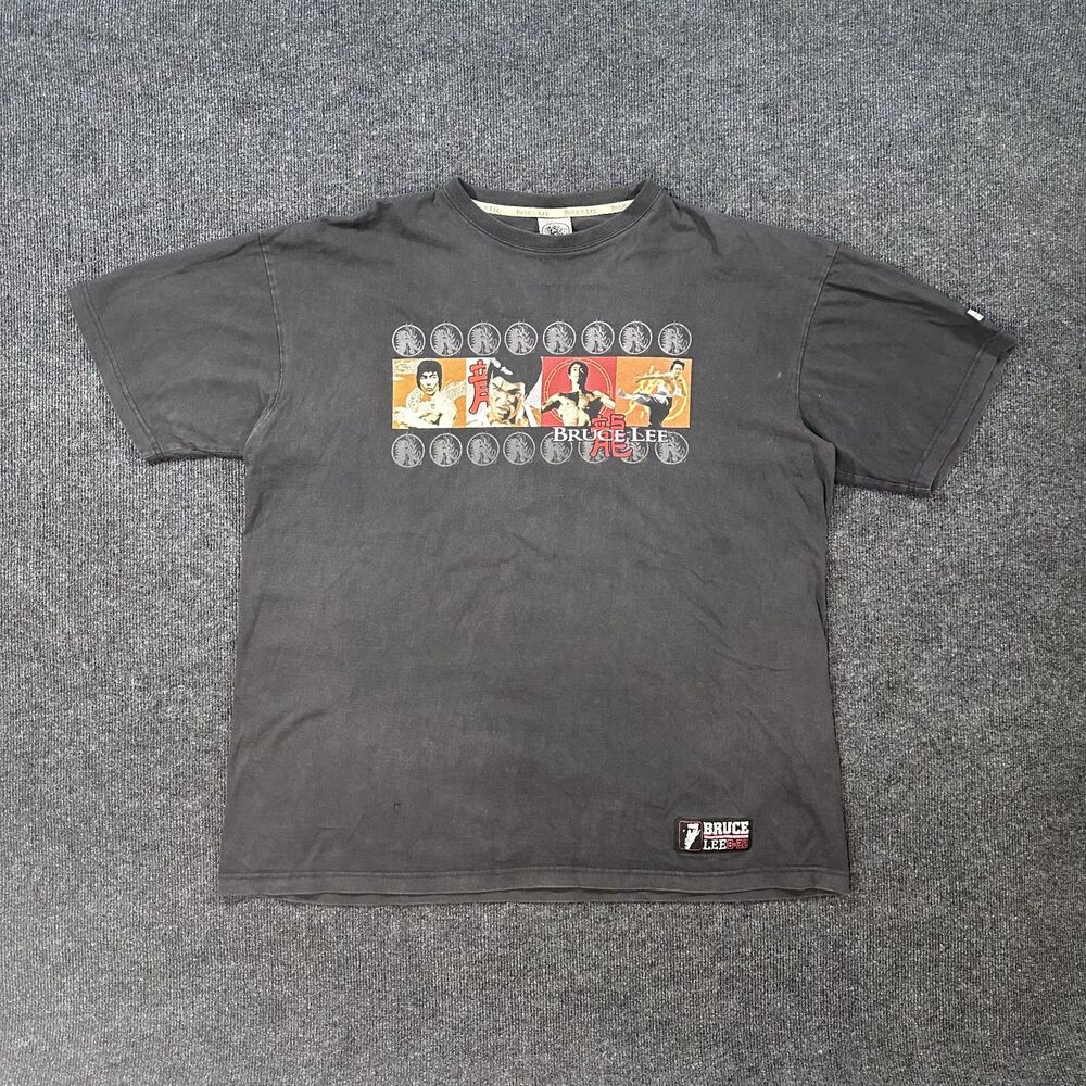 Vintage Bruce Lee Karate Movie Promo Black Mens Size 2XL T-Shirt